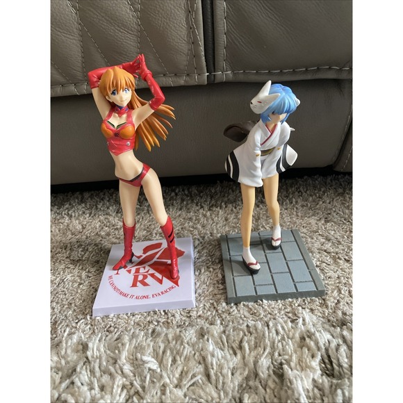 Neon Genesis Evangelion Figure Lot Asuka EVA Racing + Rei Kimono Pre-Owned‎